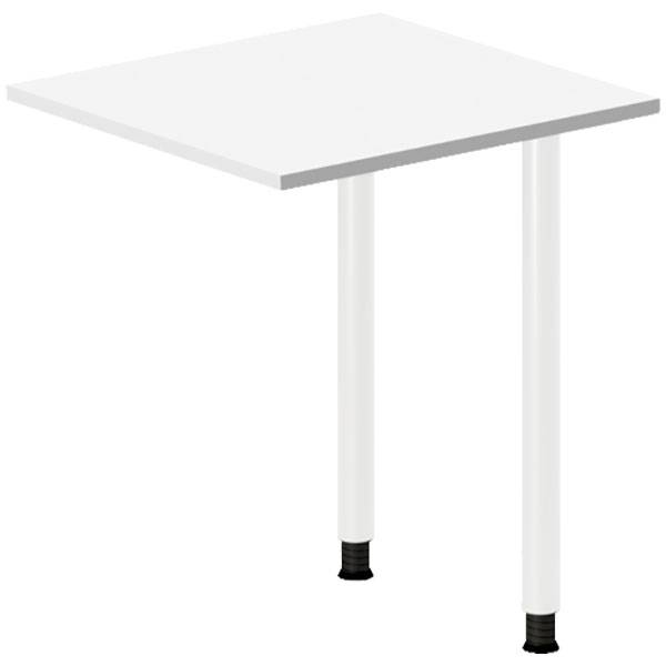 Office skrivebord tilbygning 60x60cm i hvid med hvidt stel