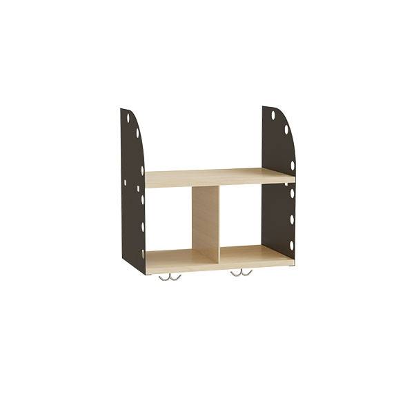 Adde garderobehylde 500mm med 2 rum i birk og m&oslash;rkgr&aring; metal