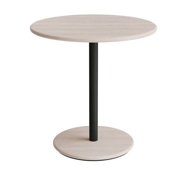 Donut cafebord &Oslash;70cm h&oslash;jde 72cm hvidpigmenteret ask, sortoliven stel