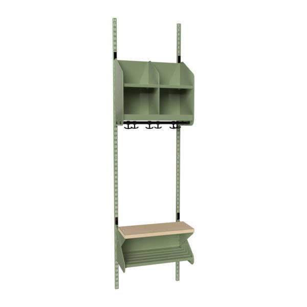 BST garderobe startsektion model D med 2 pladser 500mm gr&oslash;n