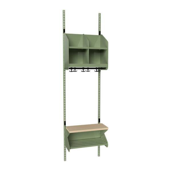 BST garderobe startsektion model D med 2 pladser 500mm gr&oslash;n