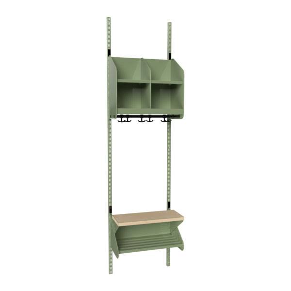 BST garderobe startsektion model D med 2 pladser 500mm gr&oslash;n