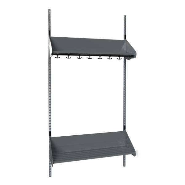 BST garderobe startsektion model F med 4 pladser 1000mm mørk grå