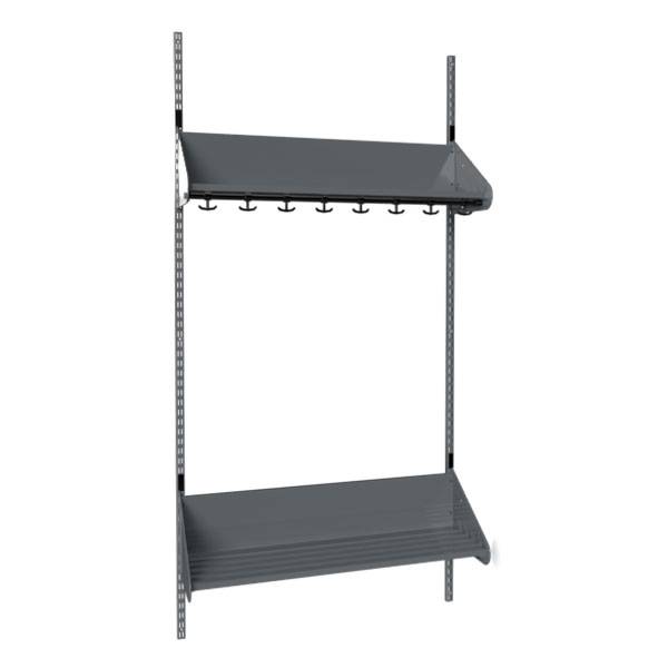 BST garderobe startsektion model F med 4 pladser 1000mm m&oslash;rk gr&aring;