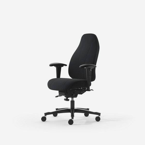 Kontorstol Malmstolen Classic 4000, h&oslash;j ryg med arml&aelig;n, sort