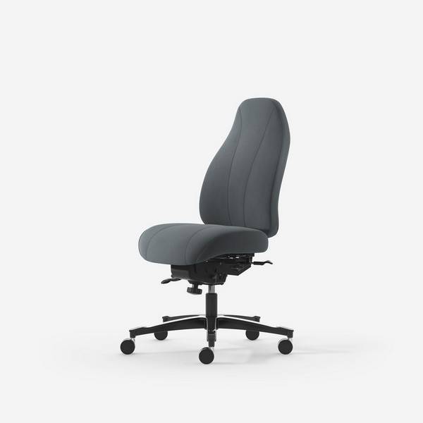 Kontorstol Malmstolen Classic 4000 med h&oslash;j ryg, gr&aring; tekstil