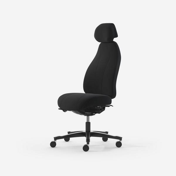 Kontorstol Malmstolen Classic 7000, h&oslash;j ryg med nakkest&oslash;tte, sort