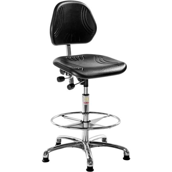 Global h&oslash;j industristol Comfort ESD med glidesko og fodring, sort