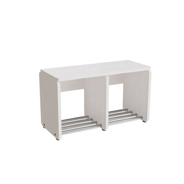 Eira Light skohylde i birk hvidpigmenteret fin&eacute;r med 2 rum, rumbredde 25cm