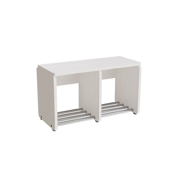 Eira Light skohylde i birk hvidpigmenteret fin&eacute;r med 2 rum, rumbredde 25cm