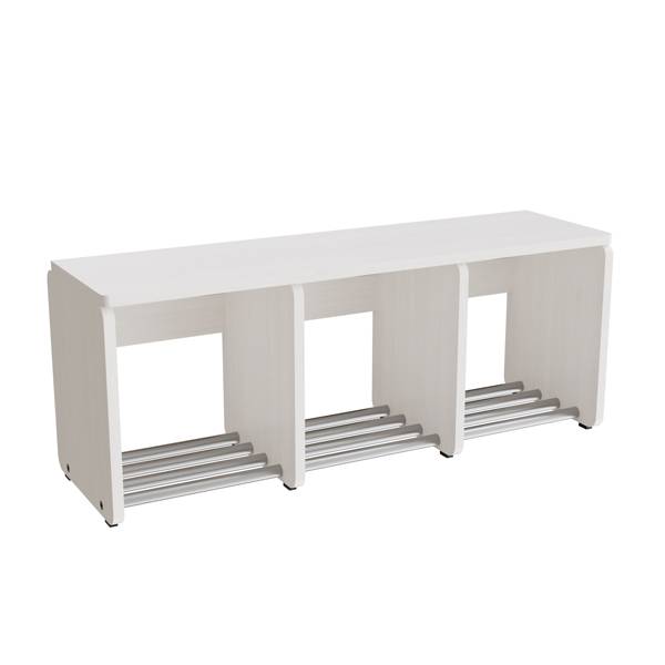 Eira Light skohylde i birk hvidpigmenteret finér med 3 rum, rumbredde 28cm