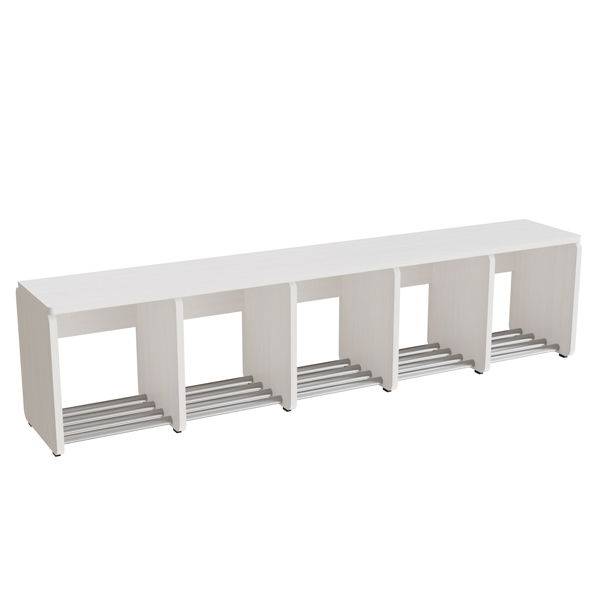 Eira Light skohylde i birk hvidpigmenteret fin&eacute;r med 5 rum, rumbredde 22cm