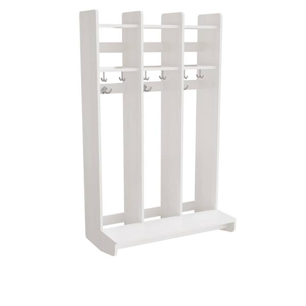 Eira Light garderobe til v&aelig;g med 3 rum bredde 810mm hvid