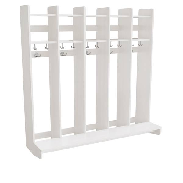 Eira Light garderobe til v&aelig;g med 5 rum bredde 1190mm hvid