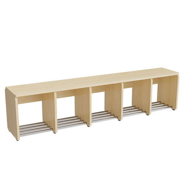 Eira Light skohylde i birk natur krydsfin&eacute;r med 5 rum, rumbredde 22cm