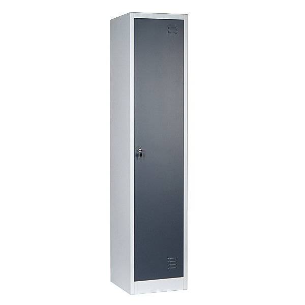 Garderobeskab med 1 rum 400x450x1850mm cylinderl&aring;s og antracit d&oslash;r