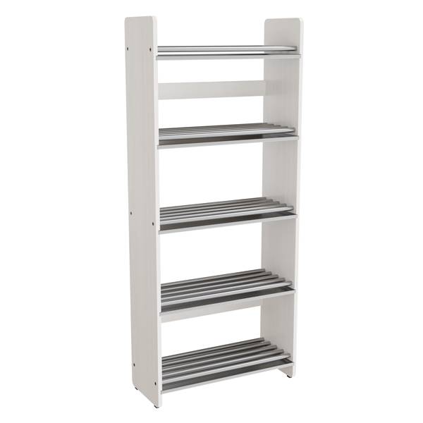 Eira Light skohylde i birk hvidpigmenteret fin&eacute;r, 5 hylder, bredde 60cm