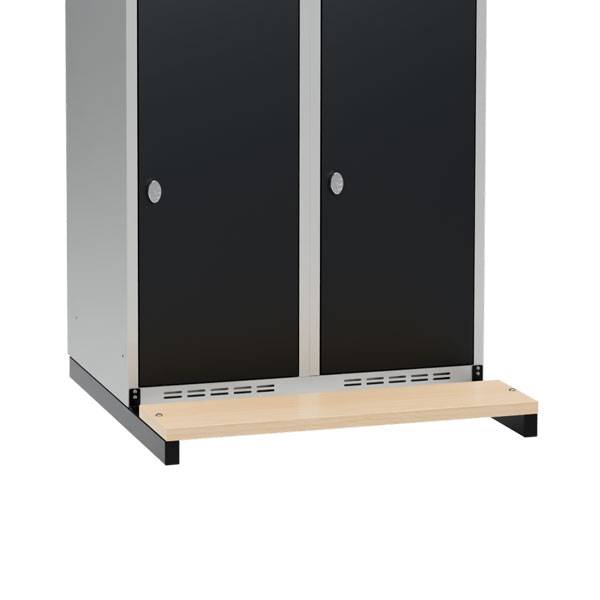 V&aelig;gh&aelig;ngt b&aelig;nkstel til garderobeskabe 80x55cm, sort med birk s&aelig;de