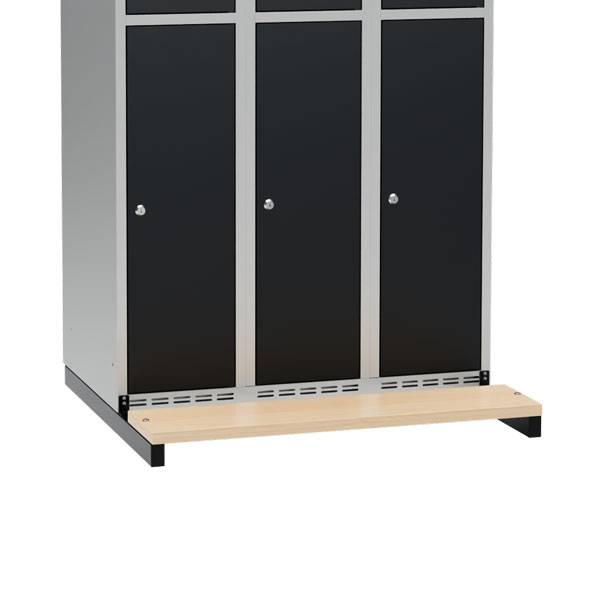 V&aelig;gh&aelig;ngt b&aelig;nkstel til garderobeskabe 100x55cm, sort med birk s&aelig;de