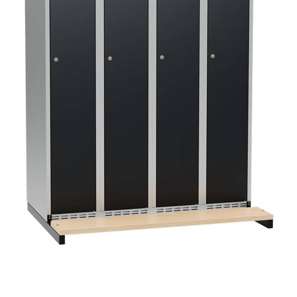V&aelig;gh&aelig;ngt b&aelig;nkstel til garderobeskabe 120x55cm, sort med birk s&aelig;de