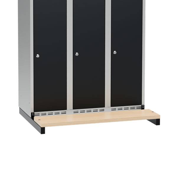 B&aelig;nkstel til garderobeskab med birk s&aelig;de, 90x40cm, sort