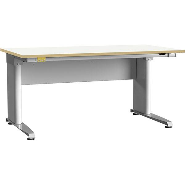 ESD-arbejdsbord ErgoMulti med grå vinyl måtte 1500x800mm