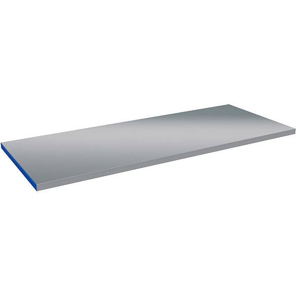 Bordplade 1500x800x40mm i stål med stål og blå ABS kant