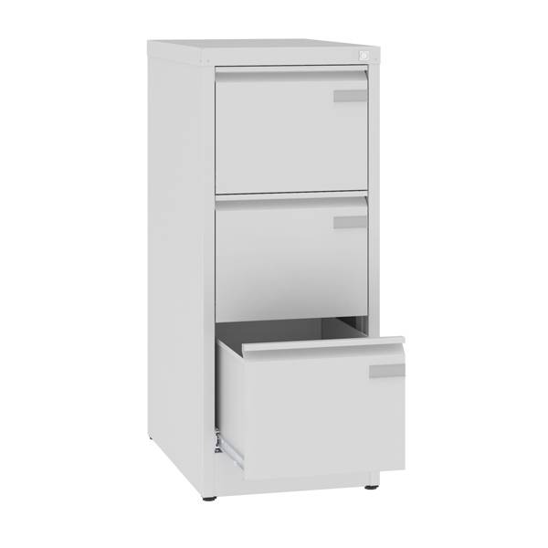 Arkivskab ASM med 3 skuffer og en dybde på 720mm lys grå