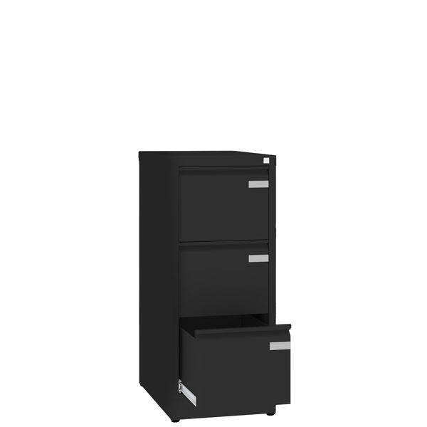 Arkivskab ASM med 3 skuffer og en dybde p&aring; 630mm sort