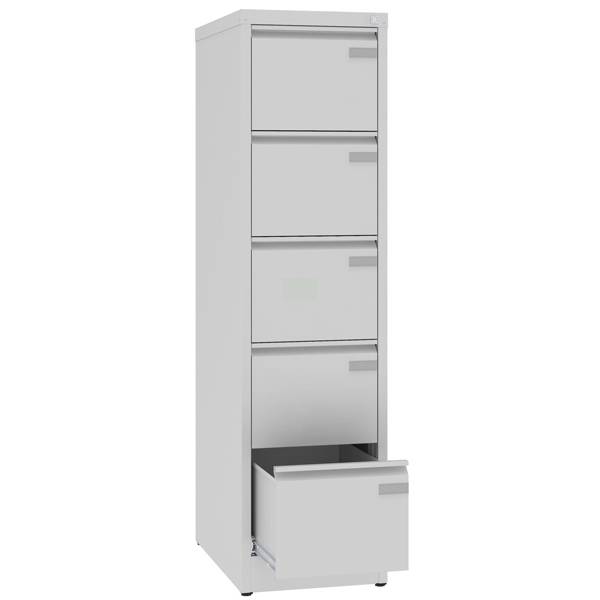 Arkivskab ASM med 5 skuffer og en dybde p&aring; 630mm lys gr&aring;