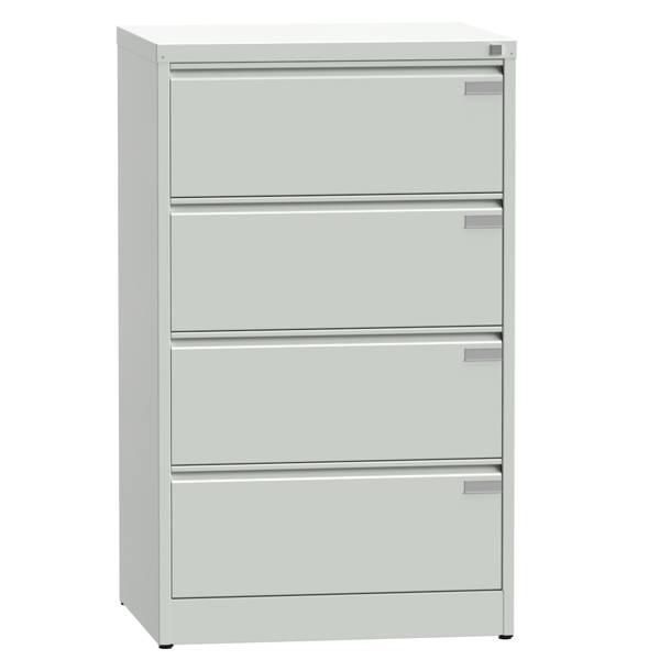 Arkivkabinet ASM A4 med 4 skuffer 1225x950x435mm lys gr&aring;