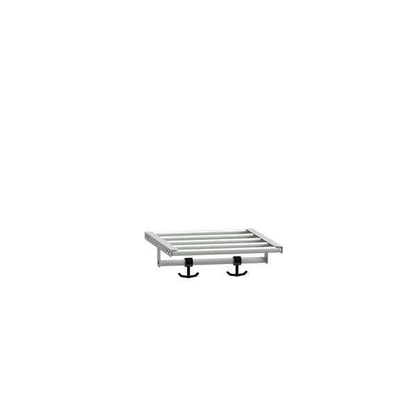 Hattehylde til garderobe i st&aring;l 300x400mm, lys gr&aring; 