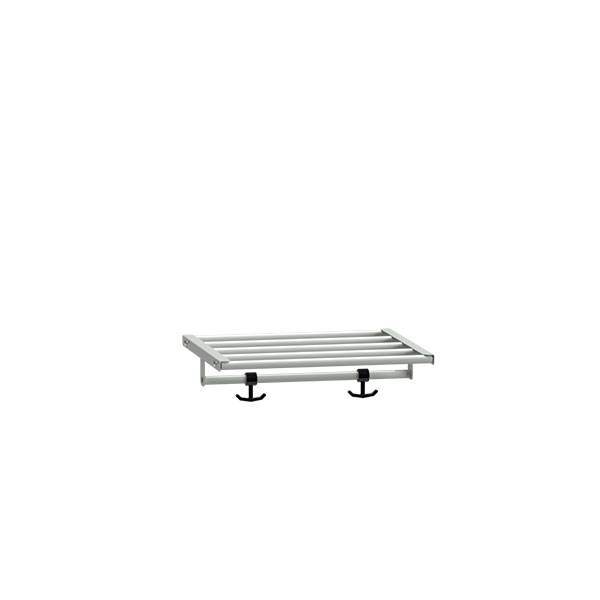 Hattehylde til garderobe i st&aring;l 400x400mm, lys gr&aring; 
