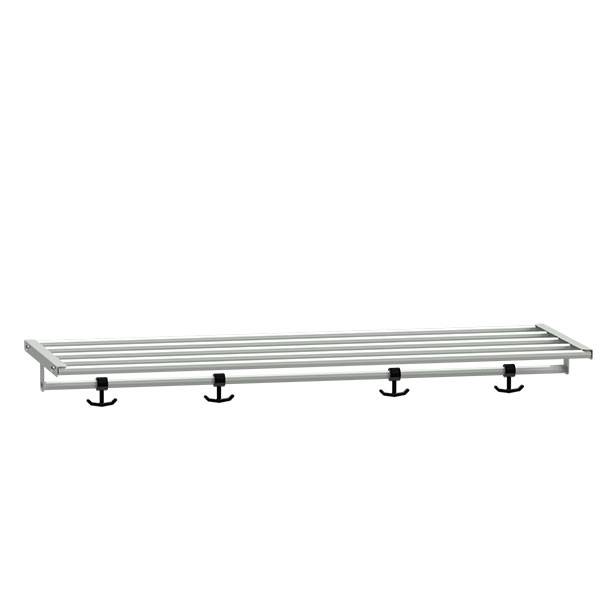 Hattehylde til garderobe i st&aring;l 1000x400mm, lys gr&aring; 