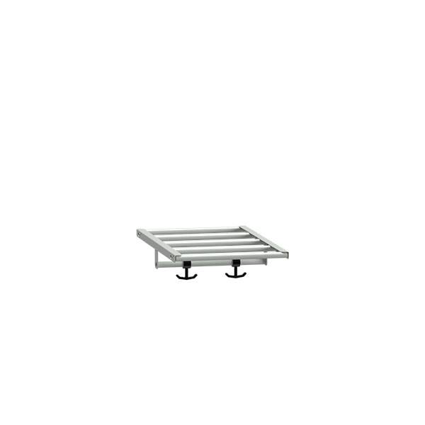 Hattehylde til garderobe i st&aring;l 300x550mm, lys gr&aring; 
