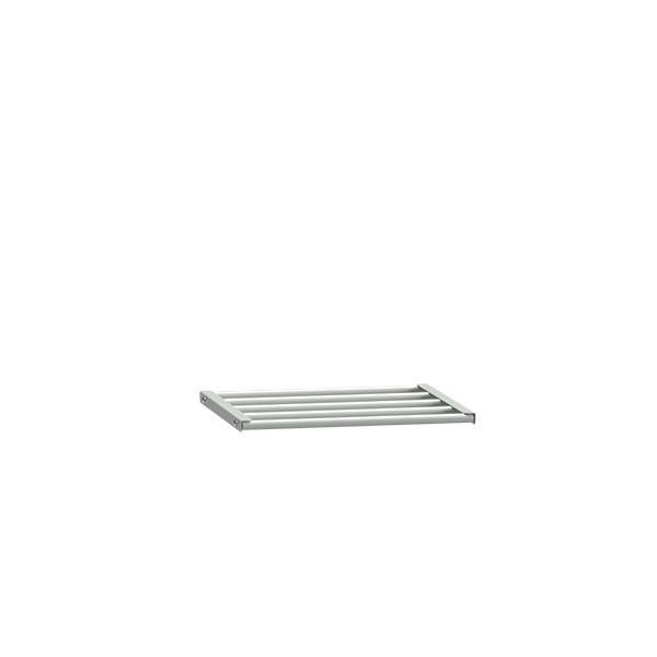 Skohylde til garderobeskabe i st&aring;l 400x400mm, lys gr&aring; 