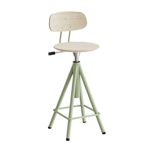 Atlas taburet 420-600mm med gasregulering egelaminat, gr&oslash;nt stel