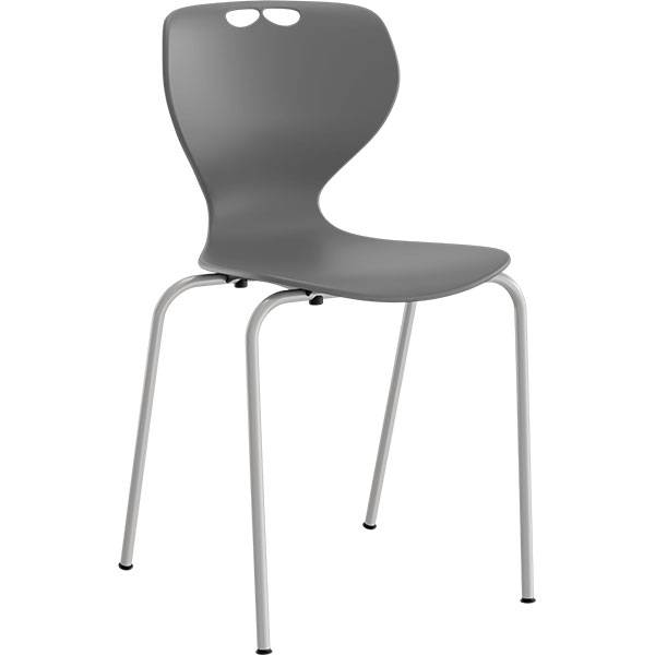 Tarris elevstol med gr&aring;t s&aelig;de og alugr&aring;t stel