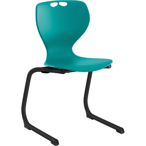 Tarris Junior elevstol med turkis s&aelig;de og sort C-stel