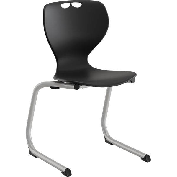 Tarris Junior elevstol med sort sæde og alugråt C-stel
