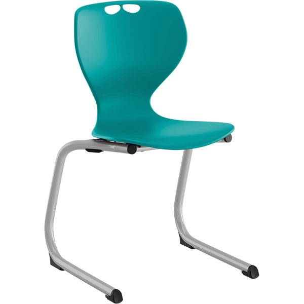 Tarris Junior elevstol med turkis sæde og alugråt C-stel