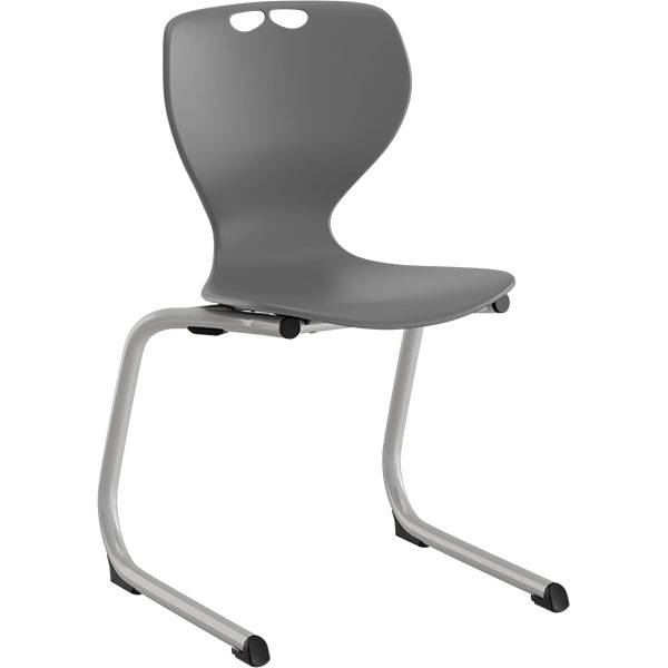 Tarris Junior elevstol med gr&aring;t s&aelig;de og alugr&aring;t C-stel