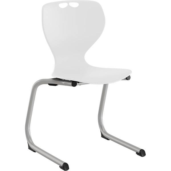 Tarris Junior elevstol med hvidt s&aelig;de og alugr&aring;t C-stel