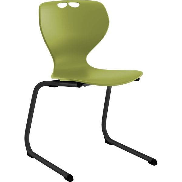 Tarris elevstol med oliven s&aelig;de og sort C-stel