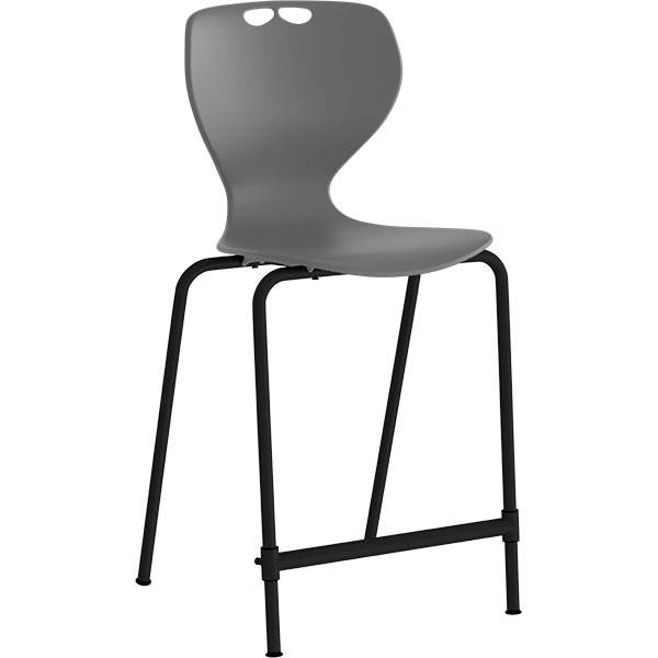Tarris Junior High elevstol med gr&aring;t s&aelig;de og sort stel
