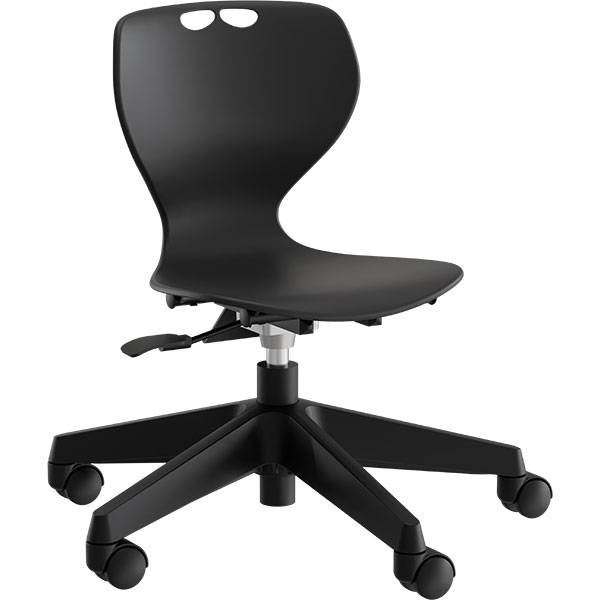 Tarris Junior elevstol med sort sæde og sort 5-fods kryds med hjul