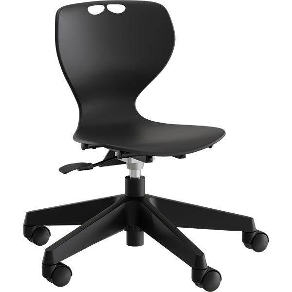 Tarris Junior elevstol med sort s&aelig;de og sort 5-fods kryds med hjul