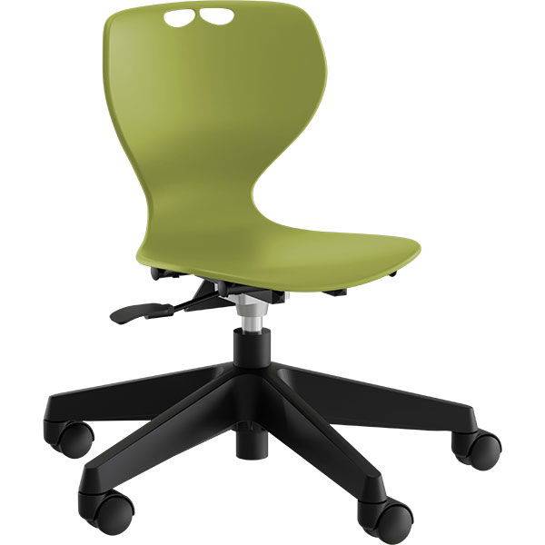 Tarris Junior elevstol med oliven s&aelig;de og sort 5-fods kryds med hjul