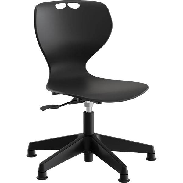 Samba elevstol med sort s&aelig;de og sort 5-fods kryds med glidesko