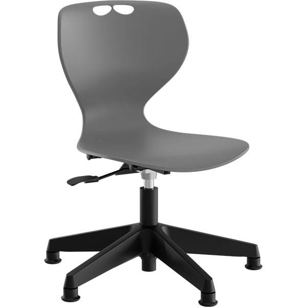 Tarris elevstol med gr&aring;t s&aelig;de og sort 5-fods kryds med glidesko